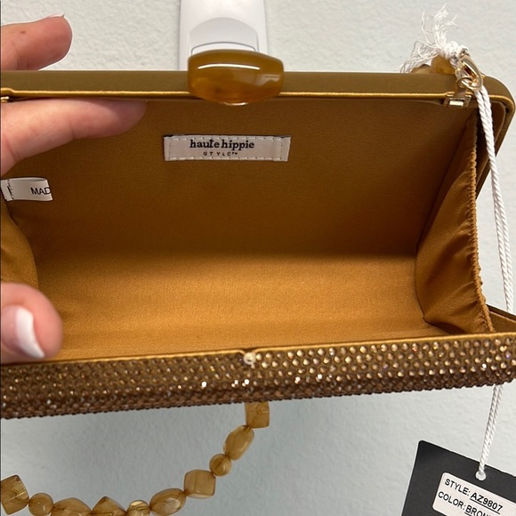 Haute Hippie | Bronze Beaded Clutch/Shoulder Bag ✨ - Picture 11 of 17